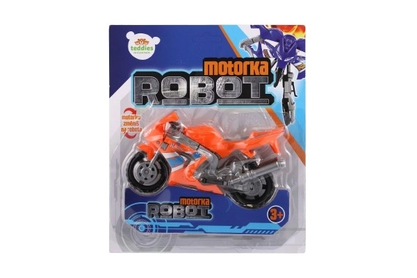 Transformer motorka/robot plast 15cm 3 barvy na kartě