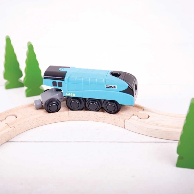 Elektrická lokomotiva Mallard modrá