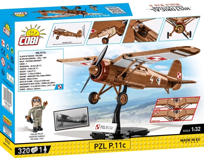 COBI 5742 II WW PZL P.11c, 1:32, 320 k, 1 f
