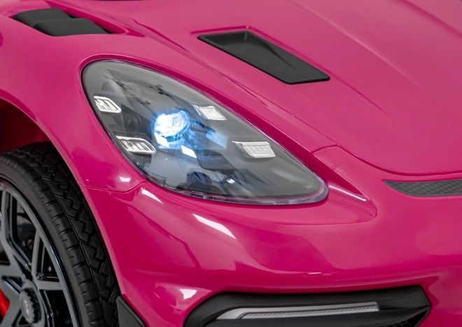 Elektrické autíčko Porsche 718 s MP4 audio panelem – Růžové