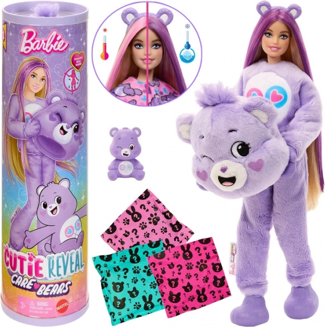 Barbie Cutie Reveal CARE BEARS – něžné srdce fialový medvídek