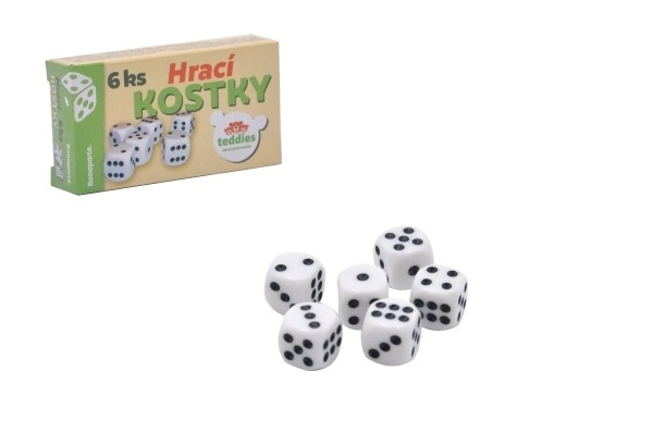 Hrací kostky Teddies v krabičce (6 ks)