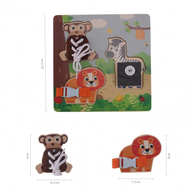 Dřevěné Montessori safari puzzle pro děti