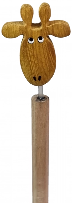 Dřevěná tužka s hlavou žirafy