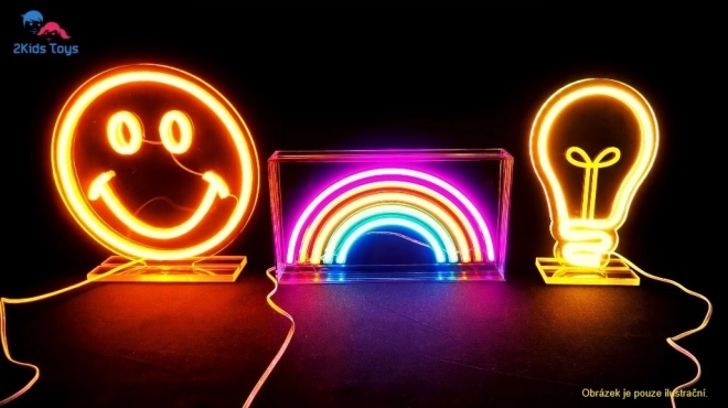 Dětská LED neónová lampa Květ