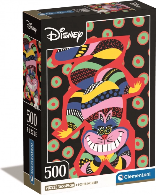 CLEMENTONI Puzzle Alenka v říši divů: Kočka Šklíba 500 dílků