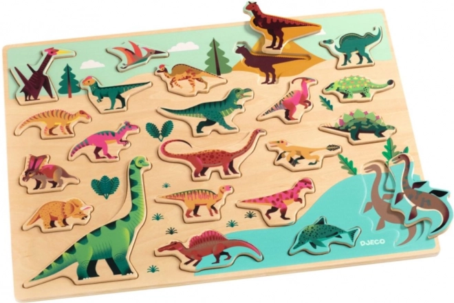 Dřevěná vkládačka Dino