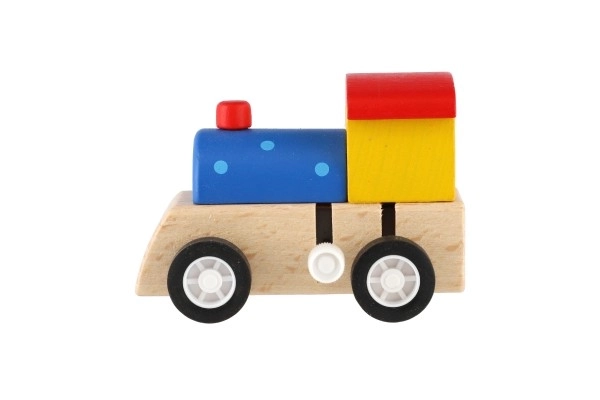 Mašinka na klíček dřevo 7cm asst 3 barvy