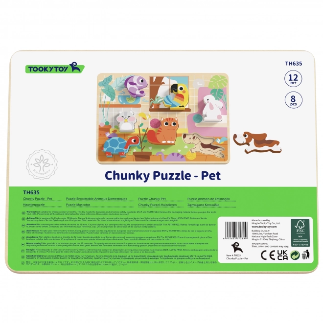 Tooky Toy dřevěné Montessori puzzle zvířátka pro dům