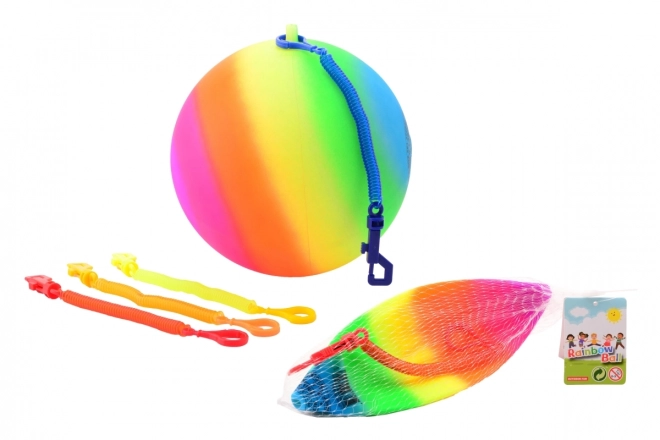 Duhový míč s karabinou 20 cm