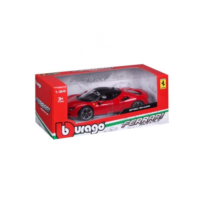 Model auta Ferrari SF90 Stradale červený 1:24 Bburago