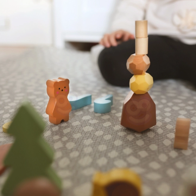 Lesní sada s dřevěnými kostkami Tooky Toy