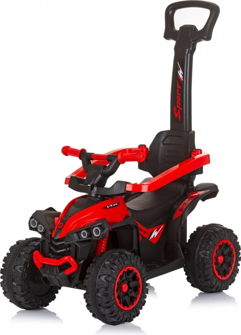 Chipolino odrážedlo s vodicí tyčí a stříškou ATV červené