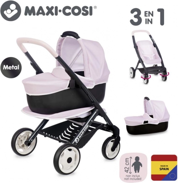 Kočárek pro panenky Maxi-Cosi světle růžový