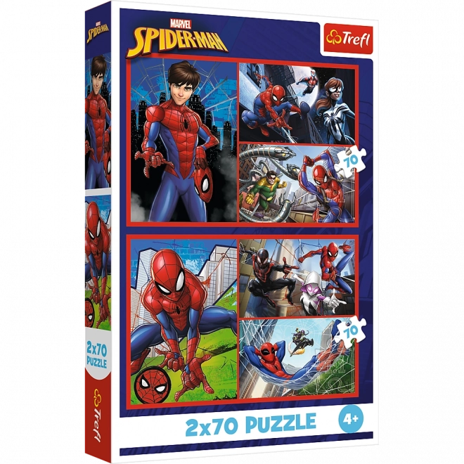 Puzzle 2x70 - Pavoučí příběhy Disney Marvel Spiderman