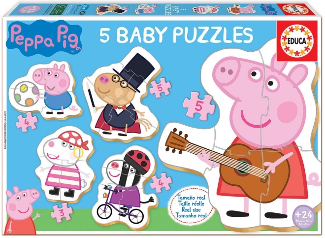 Educa puzzle Prasátko Peppa pro děti 2+, 5v1