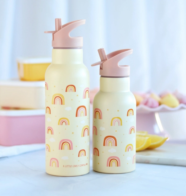 A Little Lovely Company Nerezová lahev na pití 500 ml – Duha