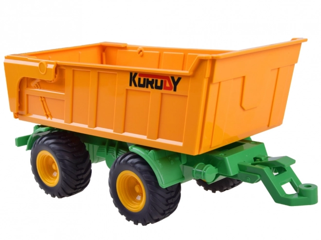 Dálkově ovládaný traktor s gumovými koly + přívěs RC0601