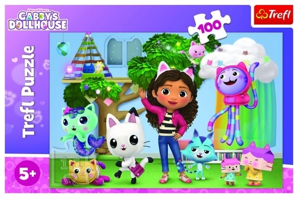 Puzzle 100 dílků Kočičí dům Gabi