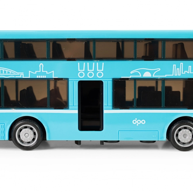 Dvoupodlažní autobus hračka modrá 20 cm