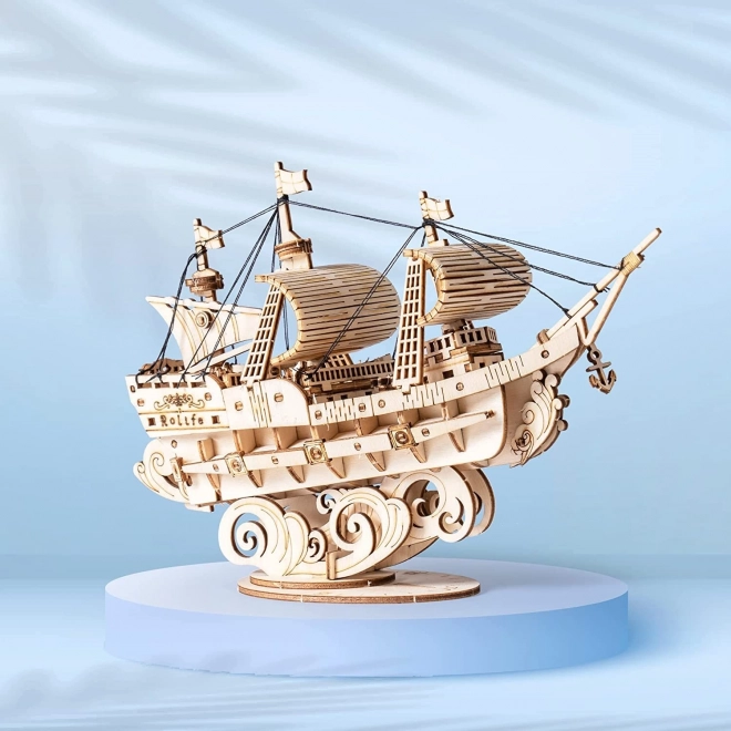 3D dřevěné puzzle Plachetnice ROBOTIME Rolife 118 dílků