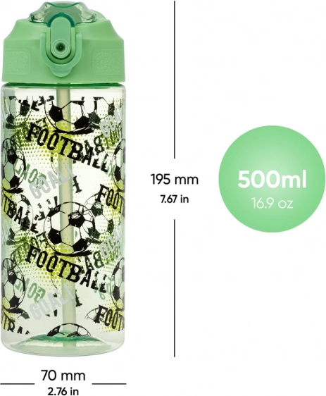Tritanová láhev s brčkem pro pití Fotbal 500 ml