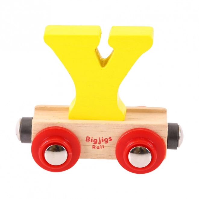 Bigjigs Rail Vagónek dřevěné vláčkodráhy - Písmeno Y
