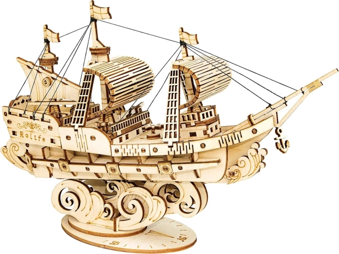 3D dřevěné puzzle Plachetnice ROBOTIME Rolife 118 dílků