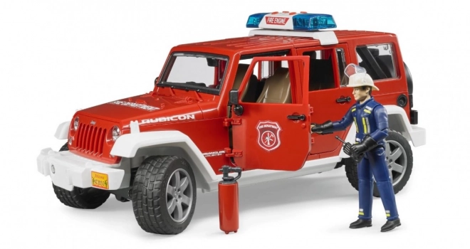 Červený požární Jeep Wrangler s figurkou a příslušenstvím