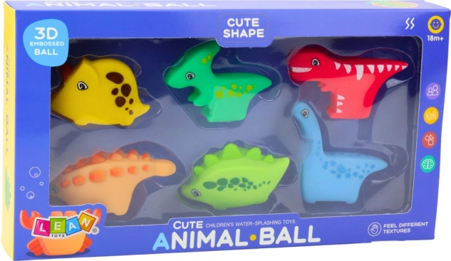 Sada gumových hraček do koupele Dino World 6 ks