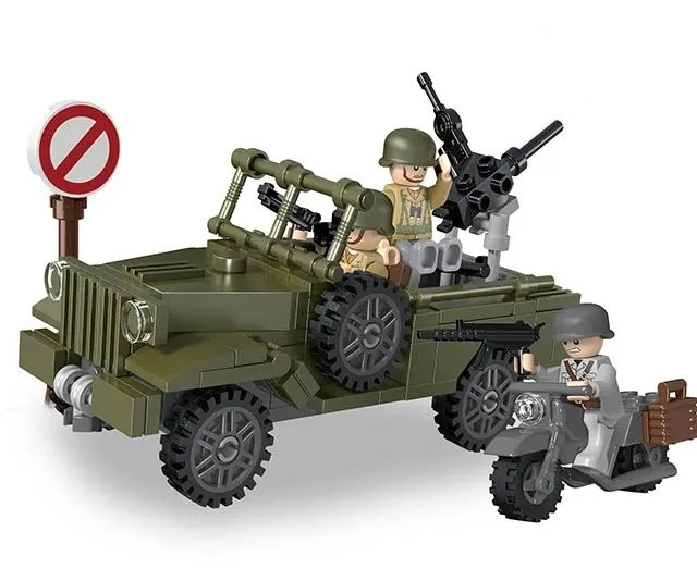 Stavebnice Cogo Military Automobil WW2 Dodge WC - 251 dílků