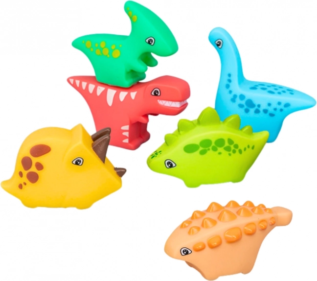 Sada gumových hraček do koupele Dino World 6 ks