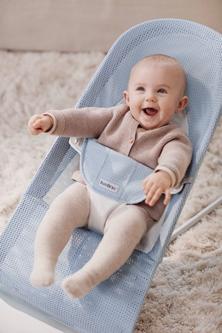 BABYBJORN - Lehátko BALANCE SOFT MESH - šedá/bílá – Modrá/bílá