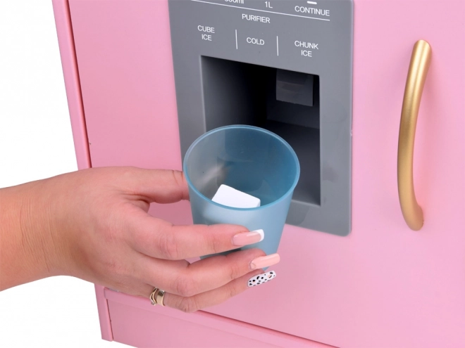 Velká dřevěná retro dětská kuchyňská lednička na výrobu kostek ZA5268