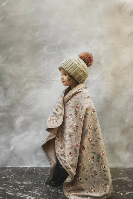 Elodie Details - Vlněná čepice z tvídu 0-6 měsíců –  Pure Khaki || Béžová/šedá