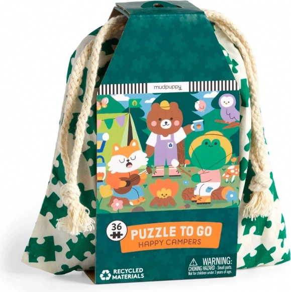 Mudpuppy Puzzle Veselí kempaři v látkovém pytlíku