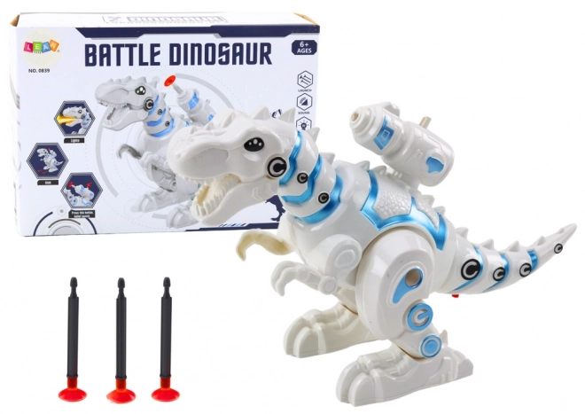 Robot dinosaurus s vystřelovačem šípů Světla Zvuky Bílá