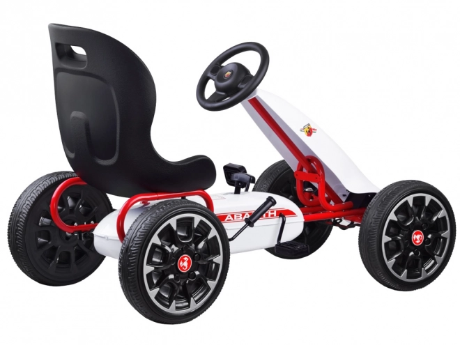 GOKART ABARTH na pedálech Velká měkká kola PA0167 – Bílá