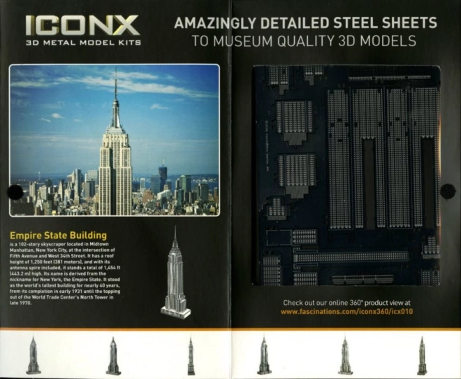 3D kovový model Empire State Building METAL EARTH