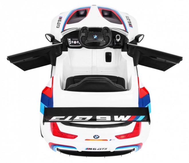 dětské elektrické autíčko BMW M6 GT3 s dálkovým ovládáním, MP3 a LED světly – bílé