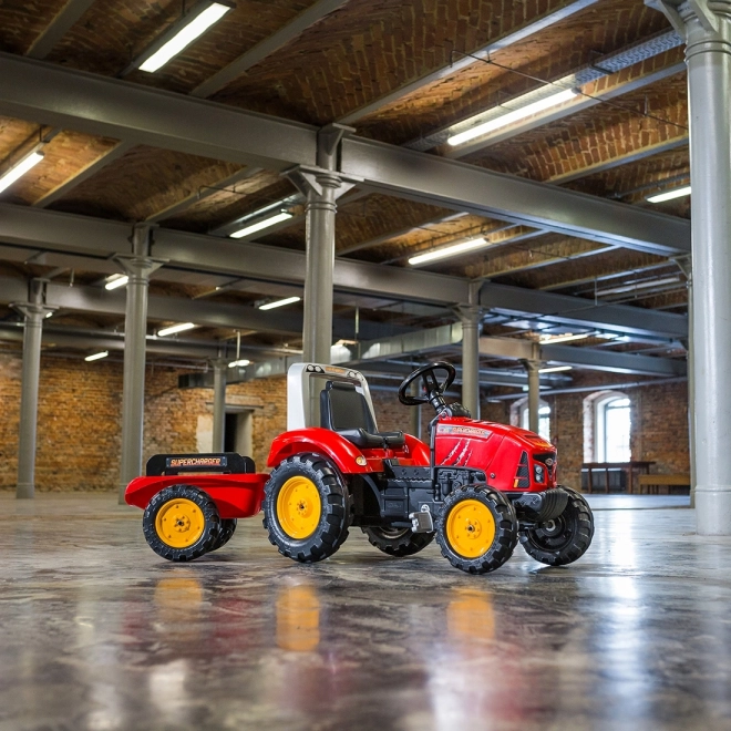 Traktor na pedály Red Supercharger s přívěsem