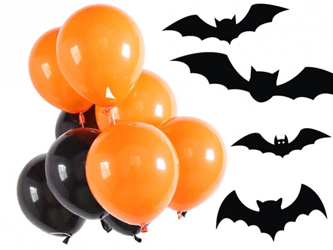 Halloweenské balónky černé a oranžové 20 ks