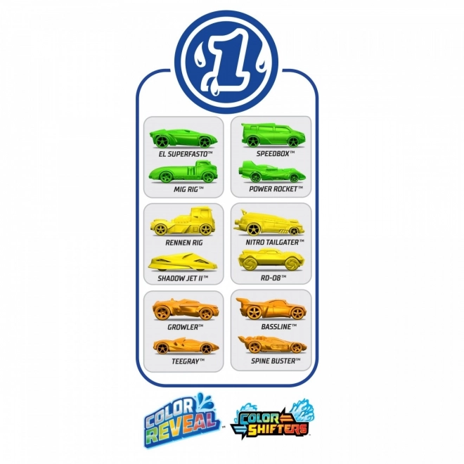 Barevný změna vozidel Hot Wheels - 2-balení