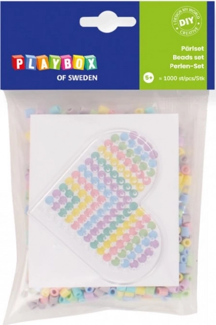 Playbox Malá sada zažehlovacích korálků Srdce 1000 ks