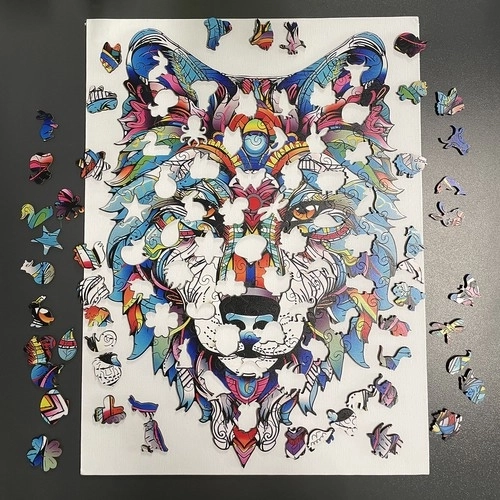 Dřevěné puzzle kruzzel Wilk