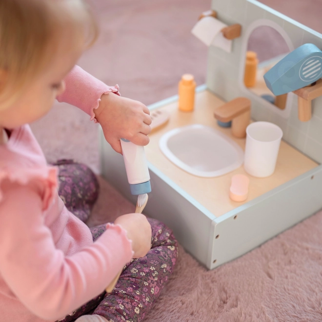 Toaletní sada s dřevěnými doplňky do koupelny od Tooky Toy