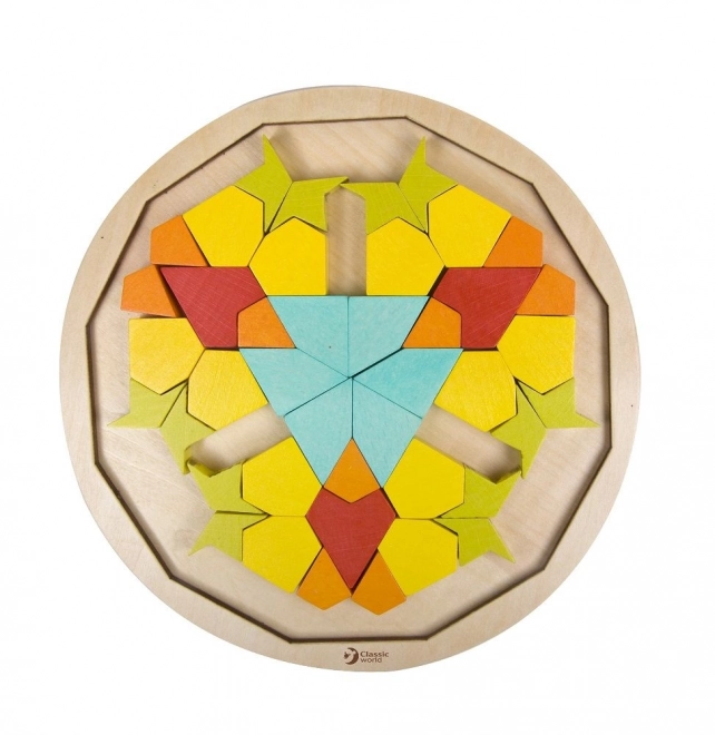 Montessori puzzle mandala - vzory, tvary a barvy