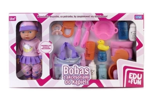 Dětská panenka Edu&Fun s doplňky do vany 28 cm
