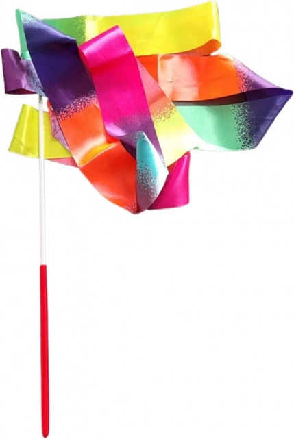 Barevná gymnastická stuha na tanec a cvičení 205 x 5 cm