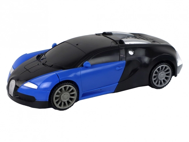2 v 1 Bugatti Modré světelné efekty Car-Robot